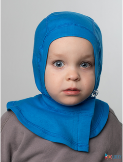 Шапка-шлем 24301-01 95%хлопок 5%лайкра, синий кобальт 40-42