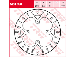 Тормозной диск передний/задний TRW MST398 для мотоциклов Honda VFR 750/800, Honda VFR - F 750 // Piaggio X8 125/250, X9 500