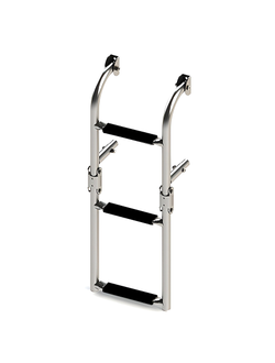 Трап складной с вертикальным креплением, 3 черных ступени (ширина 220 мм.)