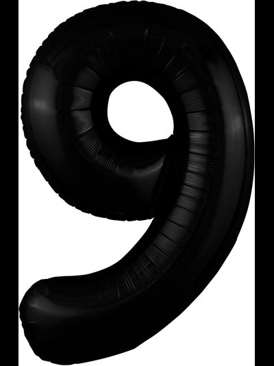 Шар цифра 9 чёрная
