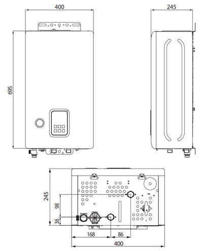 Настенный электрический одноконтурный котел Navien EQB-12HW (12 кВт)