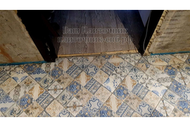 Диагональная укладка плитки пэчворк на пол