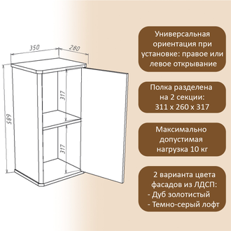 Полка закрытая вертикальная "Тэль"