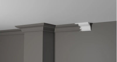 Потолочный плинтус DECOR-DIZAYN DD05, из дюрополимера, под покраску, ударопрочный, 2 метра
