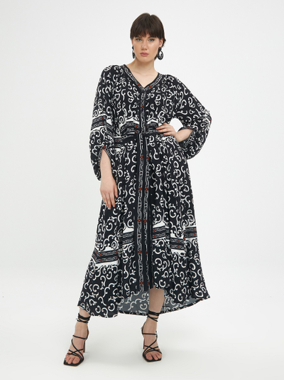 Эффектное платье из вискозы в этническом стиле