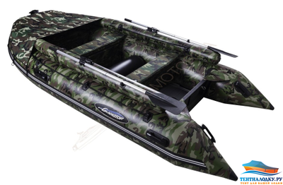 Тент на лодку GLADIATOR D 370 AL FB CAMO (фальш борт)