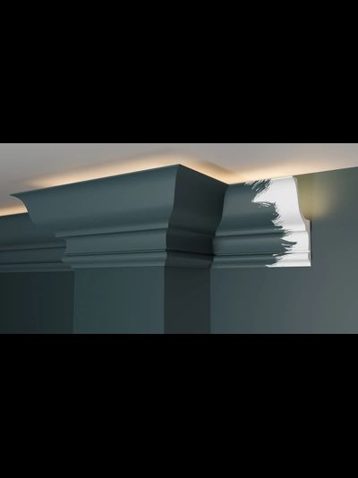 Потолочный плинтус для подсветки DECOR-DIZAYN DD509, из дюрополимера, под покраску, ударопрочный, 2 метра
