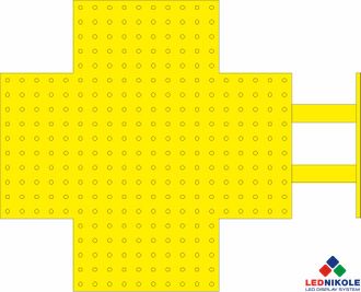 Светодиодный Аптечный крест Пиксельный 500х500 M желтый