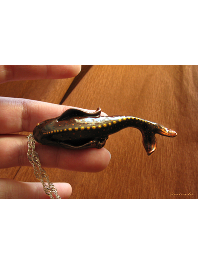 Terra-Рыба. Из рода Древних гигантов. Необычная подвеска в виде рыбы из термоглины