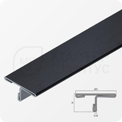 Т-образный порог 20 мм. из нержавеющей стали NEEXY PVS91-11 BUM Оружейный матовый