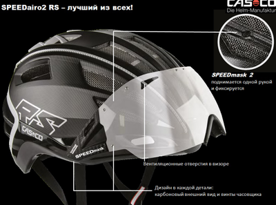 Велосипедный шлем CASCO SPEEDairo 2 RS black-red с визором