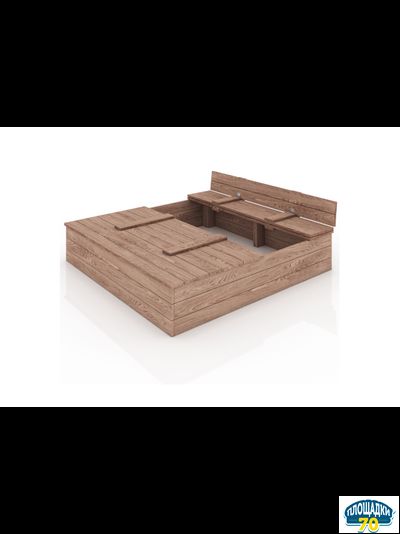 Детская складная песочница "Бабочка" с крышкой и скамейками-лавочками неокрашенная