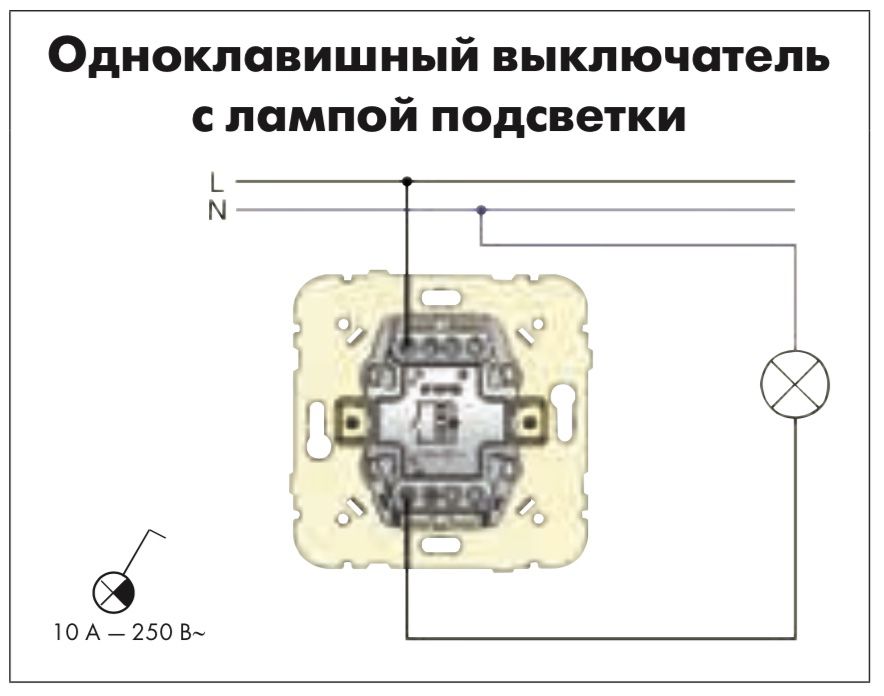 Как подключить выключатель legrand. Переключатель одноклавишный наружный Легранд схема подключения. Проходной переключатель Легранд с индикатором. Выключатель Шнайдер одноклавишный с подсветкой накладной схема.