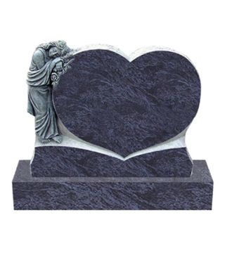 Памятник из гранита Сердце и тоскующий Ангел
