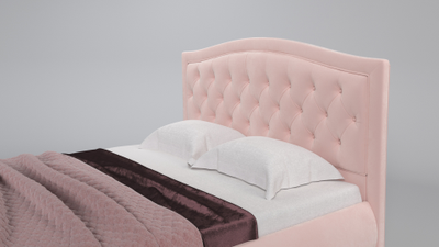 Современная дизайнерская кровать Миледи, мягкое высокое изголовье, катерная стяжка, фанера, усиленная металлом, с подъемным механизмом и бельевым ящиком