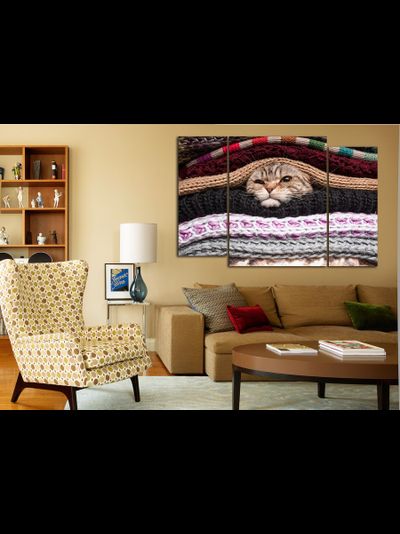 Модульная картина "Кот в тепле"