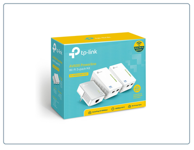 TP-LINK, HomePlug AV Сетевой адаптер PowerLine 500 Мбит/с Ethernet + WiFi точка доступа (комплект 2+1 шт.)