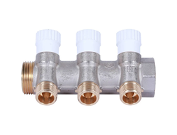 Коллектор STOUT распределительный 1", 3 отвода 1/2" плоское уплотнение (Арт. SMB 6852 011203)