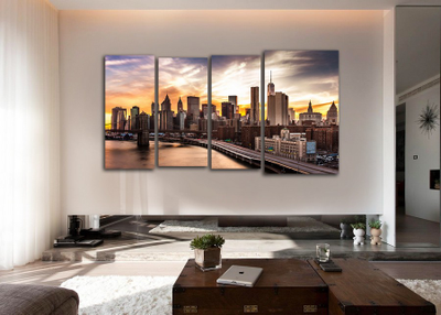 Модульная картина "Закат в Нью-Йорке"