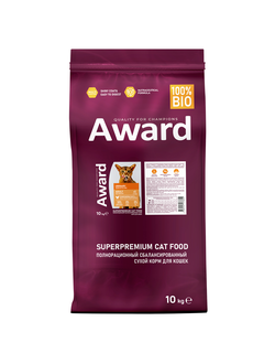 AWARD (Авард) Urinary, сухой корм для кошек для профилактики мочекаменной болезни, Курица 10 кг