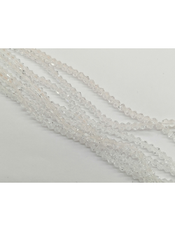 Бусины стеклянные граненые "Биконус", 3 мм, цвет прозрачный (301)