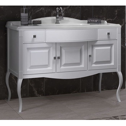 Тумба с раковиной Opadiris Лаура 120 белый без патины (раковина Лаура-искусственный камень)