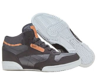 Кроссовки Reebok Classic Leather Mid серые кожаные с мехом
