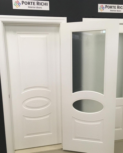 PORTE RICHI (Беларусь). АУРА, ГАБРИЭЛЛА (ЛЧ61-С2), ЭМАЛЬ БЕЛАЯ. СТЕКЛО СВЕТЛОЕ С ПЕСКОСТРУЙНОЙ ОБРАБОТКОЙ