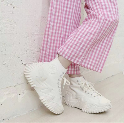 Кеды Конверс Ран Стар белые высокие на на ногах A03242C фото