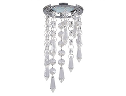 Светильник встраиваемый Ecola CR1001 MR16 GU5.3 с хрустал. на подвесе под скос Прозр./Хром 210x84 FA16RVECB