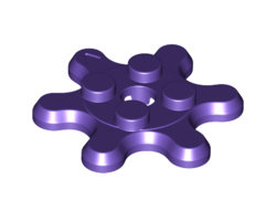 Plate, Round 2 x 2 Gear 6 Tooth, Dark Purple (35442 / 6238330)