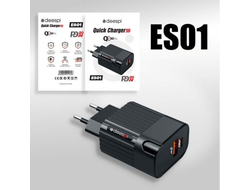 Сетевое зарядное устройство deespi ES01 A+C QC3.0+PD20W  Black