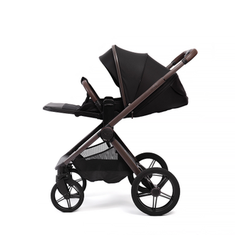 Коляска 3в1 Peppy Monaco Thermo 2026, Black / Черный рама Коричневая (Rise)