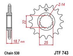 Звезда ведущая JT JTf743.15 (JTf743-15) (f743-15)