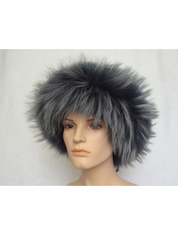 Вязаная шапка с мехом енота Vizio Италия 5872 CCP фото