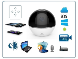 EZVIZ C6TС моторизированная WiFi/LAN видеоняня с DVR. Full HD 1080p