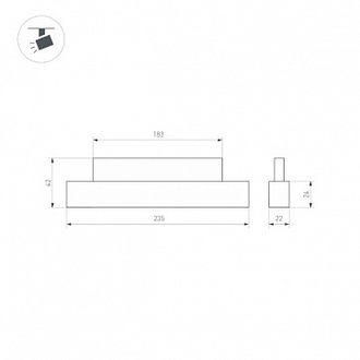 Светильник Arlight MAG-ORIENT-FLAT-L235-8W (BK, 80 deg, 48V)