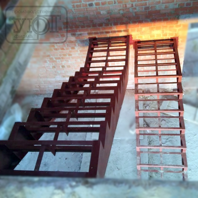 мк №8. металлокаркас грунтованный. двойной косоур под зашивку (лазерная резка).