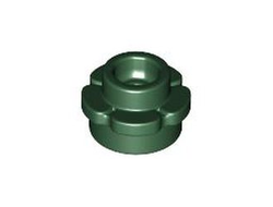 Plate, Round 1 x 1 with Flower Edge 5 Petals, Dark Green (24866 6446790)