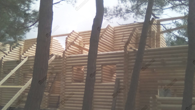 Дом для базы отдыха "Геленджик" из оцилиндрованного бревна, 120 м2