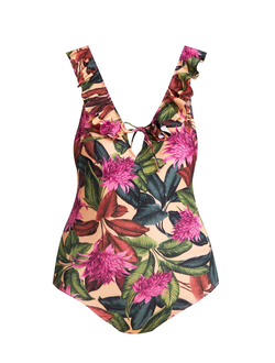 Купальник слитный с рюшами