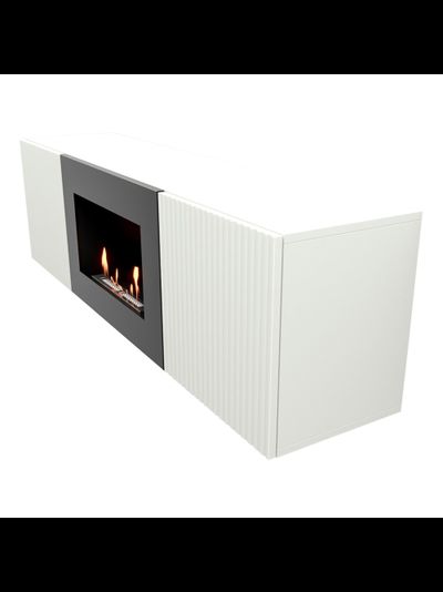 Тумба с биокамином Firelight BFP/P-1400L белая