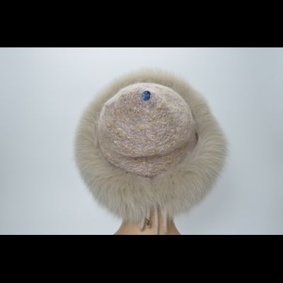 Шапка Vizio 1327 CCP  V розовая с мехом