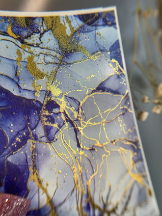 Слайдеры фольгированная акварель Alcohol Ink NF-007 GOLD
