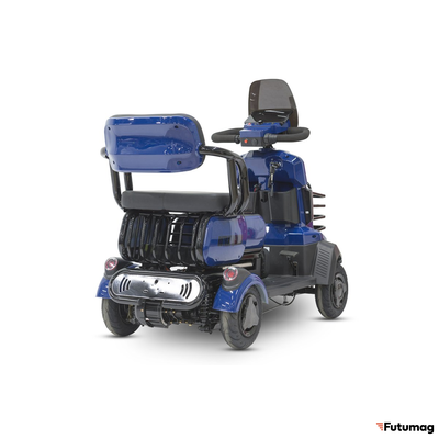 Электроскутер четырехколесный Rutrike Квадро синий