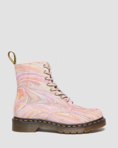 Ботинки Dr Martens 1460 Pascal Marbled Suede Pink Orange