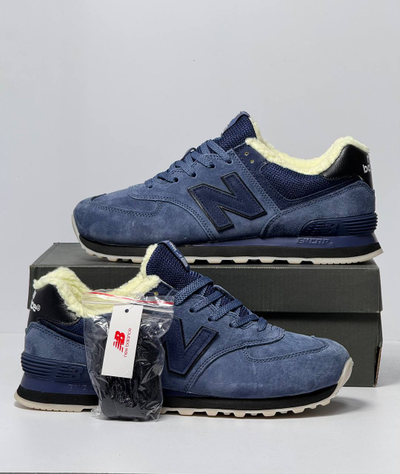 New Balance 574  Total Blue с мехом