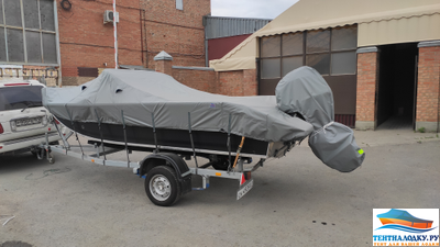 Тент на лодку ВОЛЖАНКА 5.0 FISH- 2020 (с леерами на носу)