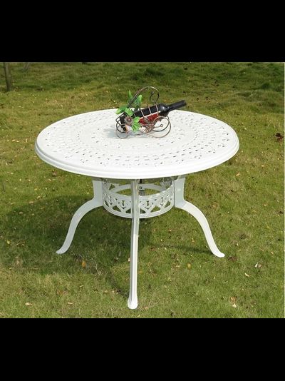 Стол круглый садовый из литого алюминия MIRT