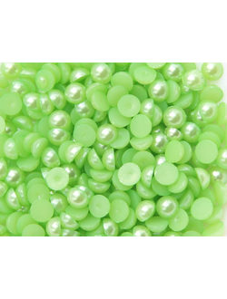 Полубусины 10 мм, цвет зеленый